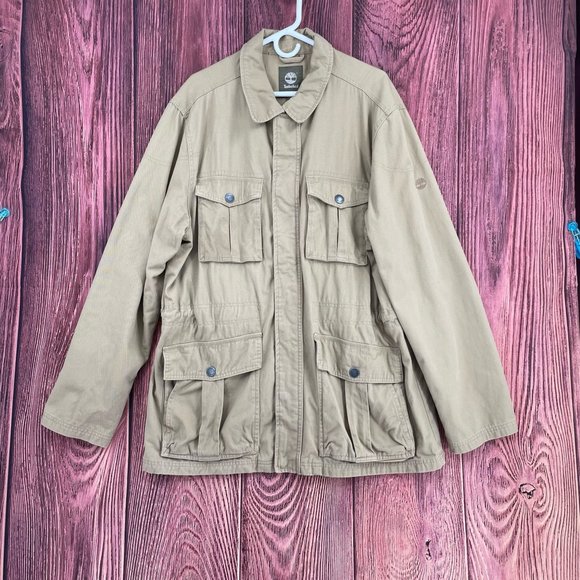 Timberland Abington Rugged Military Jacket Men's Size XL Tan/Khaki 4802J - Picture 1 of 11